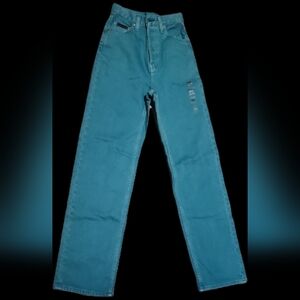 Calvin Klein Turquoise High-Waist Jeans W25 Relaxed Straight
